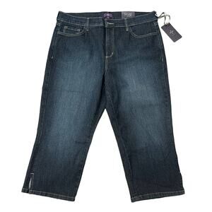 NWT NYDJ Women's Plus Size Crop Jeans Dark Wash Size 14W